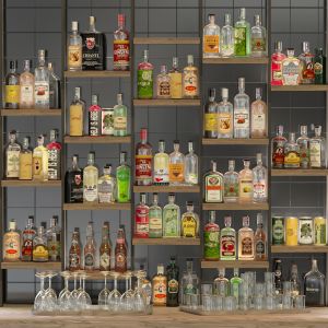 Shelf With Alcohol In A Pub