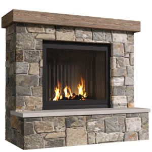 Classic Stone Country Style Fireplace