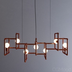 Vertigo industrial copper ceiling lamp
