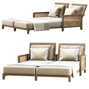 Karen Wooden Double Chaise Lounge By Bpoint