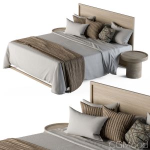 Wooden Bed Set White And Brown