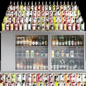 Huge Showcase Or Bar Counter With Alcohol