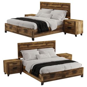 Morales Rustic Wood Bed