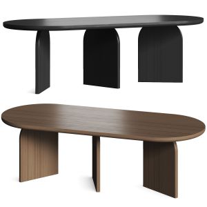 Charred Oak Solid Japanese Joinery Dining Table