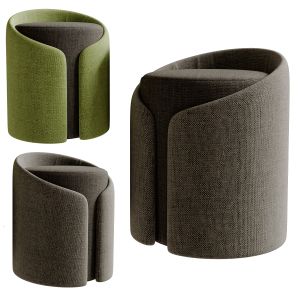Green Stylish Round Upholstered  Cotton