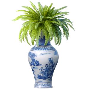 Fern In A Chinese Vase Potted Vase For Decoration