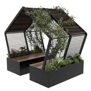 Landscape Furniture With Pergola And Roof Garden 2