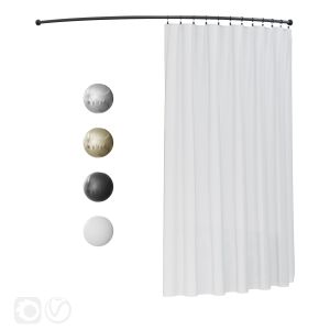 Curtain For Corner Bathtub With Clips