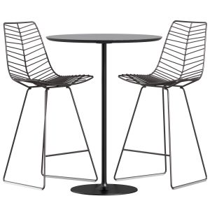 Table Dizzie And Barstool Leaf By Arper