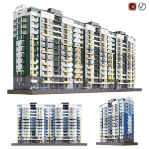 Set Of Multi-story Apartment Buildings