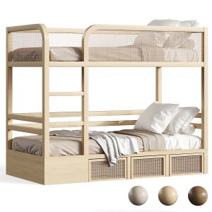 Children's Bunk Bed With Rattan