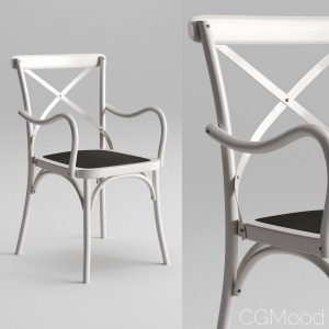 Cross Back Dining Chair With Arms