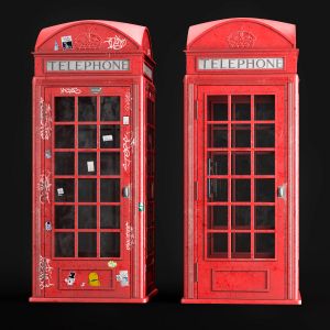 London Telephone Booth Model In Two Versions