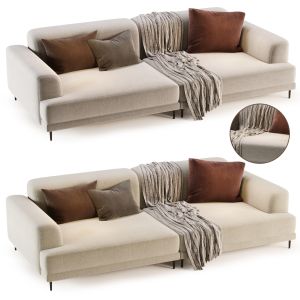 Contemporary Fabric Seating Square Arm Sofa By Lit