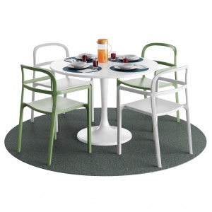 IKEA DOCKSTA Table and YPPERLIG Chair with tableware