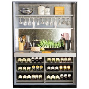 Cabinet With Wine Cooler And Accessories