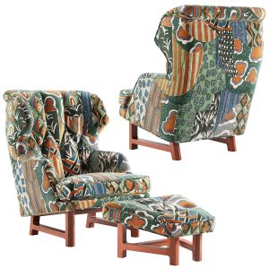 1st Dibs Janus Wing Chair And Ottoman
