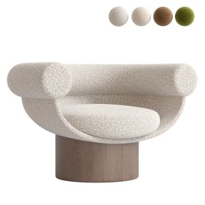 Armchair Bowl Wood Optio, Total Fabric Option