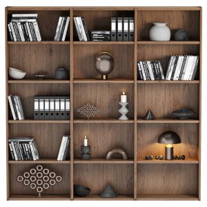 Bookcase And Minimal Wood With Decor