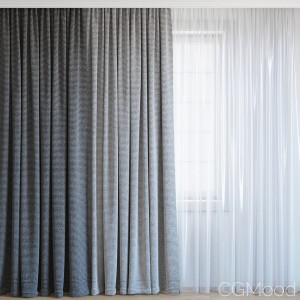 Curtains With Tulle Set 08