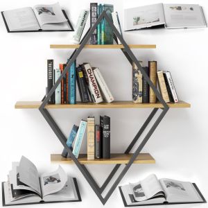 Open Books And Hanging Book Shelves