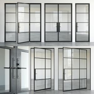 Set 5 Steel Frame Glass Doors
