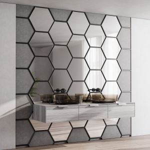 Bathroom Furniture With Hexagonal Mirror By Inbani