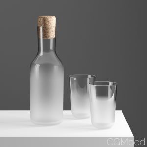 Frost Glass And Carafe By Front For Stelton
