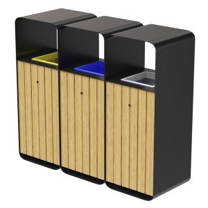 Hanko M Triple-sort Modular Recycling Bin For Outd