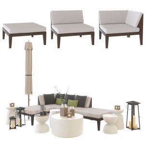 Crate And Barrel Elba Sectional Outdoor Set