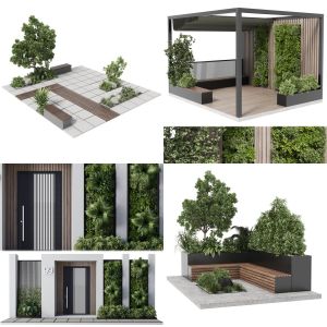 Collection 5 Product Landscape Furniture with Pergola and Roof garden