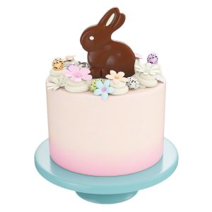 Easter Cake With Chocolate Bunny