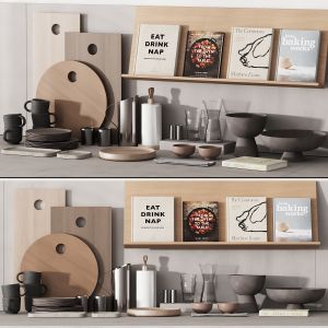 164 Kitchen Decor Set Accessories Warm Gray Dishes