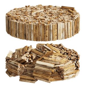 039 Firewood Logs 02 Round Stacks 00