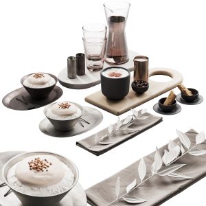 429 Eat And Drinks Decor Set Desserts With Latte