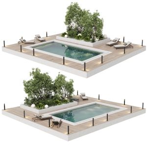 Landscape Furniture With Pool With A Garden Of Pla