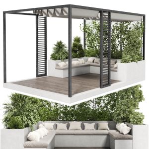 Landscape Furniture With Pergola And Roof Garden 2