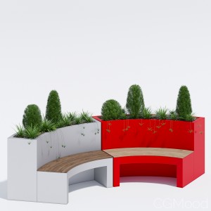 Curved Planter Bench