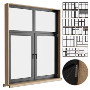 Modern Windows With Metal Blinds And Wooden