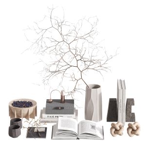 Decorative Set With Big Branch And Blueberries
