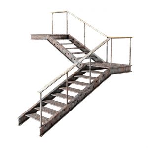 Metal Ladder With Handrail