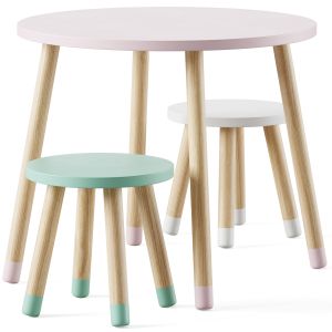 Wooden Table & Stools Patton Style Kids By Sklum