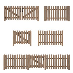 Wooden Picket Fence With Wicket And Gate