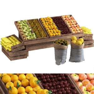 Set Of Fruits In The Market