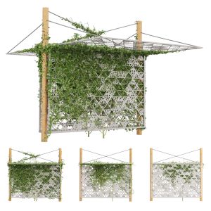 Bus stop perforated shade with ivy climber