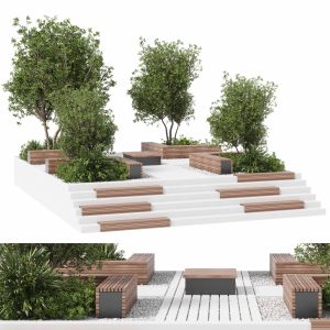 Urban Environment - Urban Furniture  Green Benches